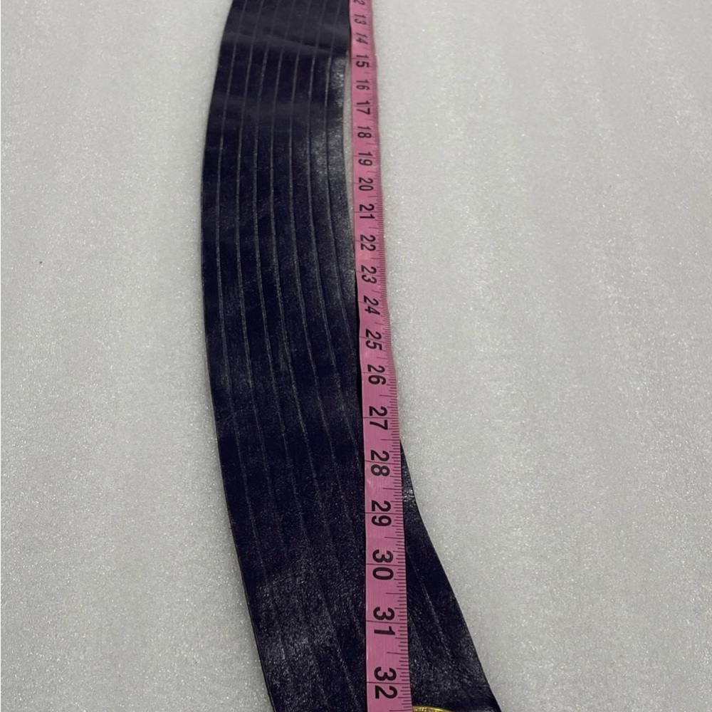 Handcrafted Purple Leather 3”Wide Belt Large Brass Circular Pin Buckle 29-32” - Picture 5 of 8
